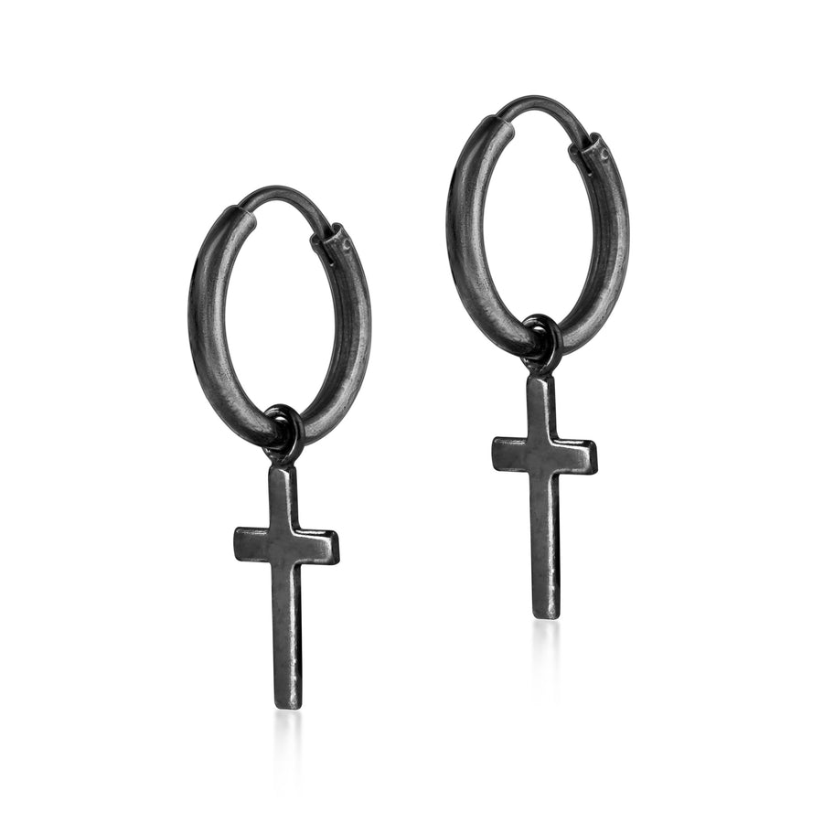 Kreuz Ohrringe für Männer  Schwarze