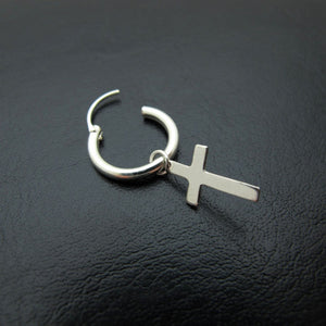 Sterling Silber Kreuz Ohrring für Männer