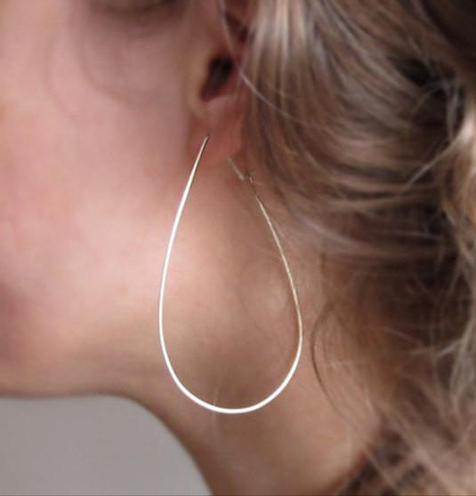 Sterling Silber Tropfenform Creolen