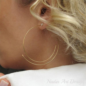 Gold threader hoop earrings - Wirbel Ohrringe