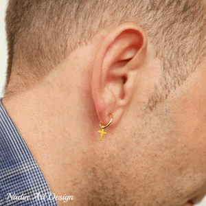 cross earring in gold