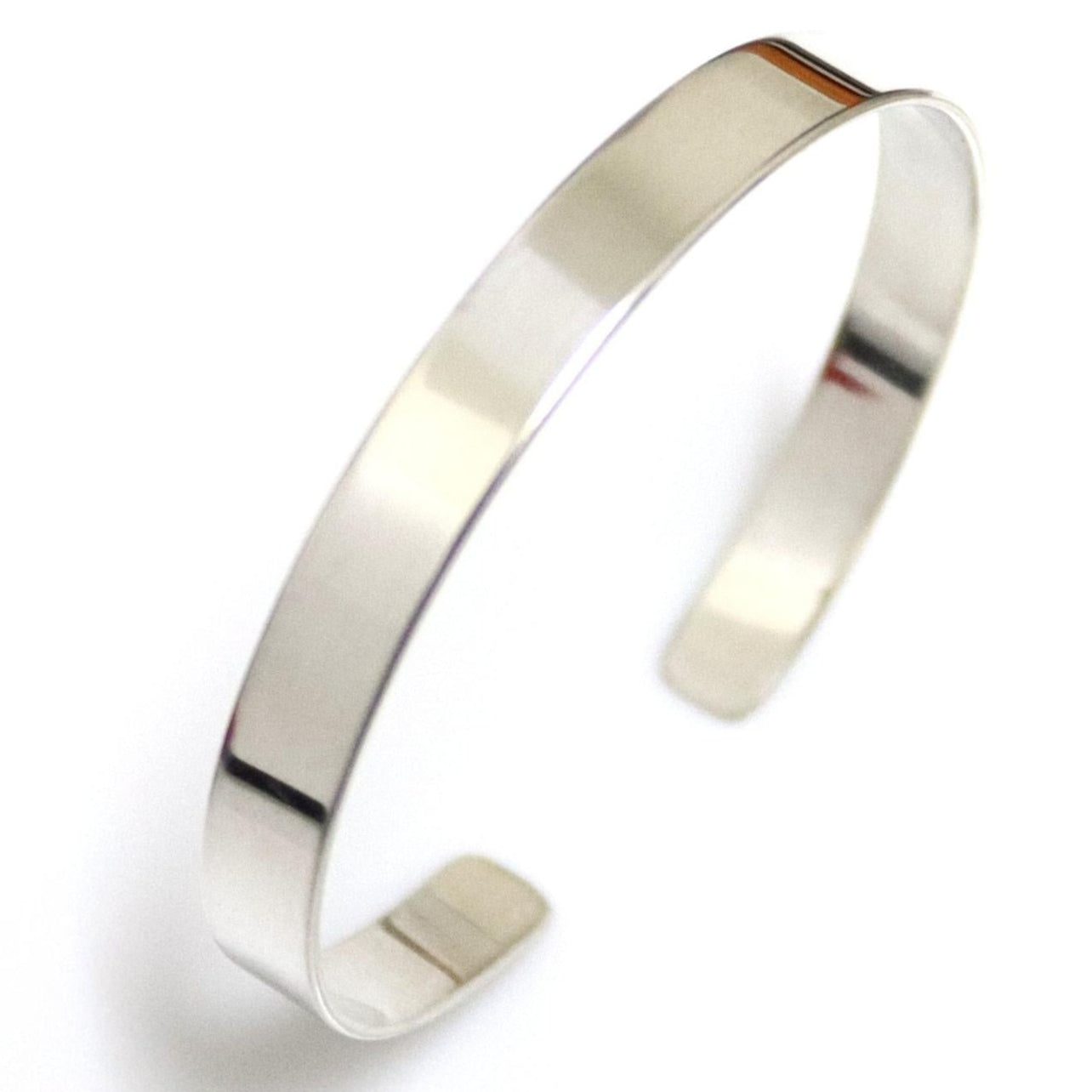 Modernes Glattes Silberarmband für Männer