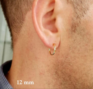 Sterling Silber Creolen Ohrringe für Männer - Moderner Herrenschmuck