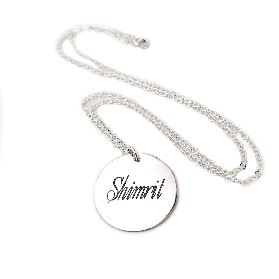 Halskette it rundem Anhänger aus Sterlingsilber