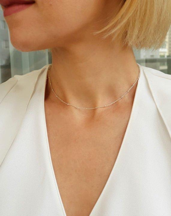 Sterling Silber Kugel-Halsband