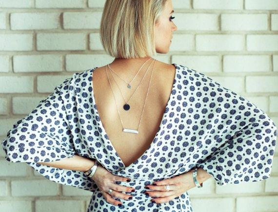 Schwarzer Anhänger Bettelkette