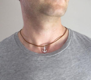Anker Halskette - Lederband Halskette für Männer