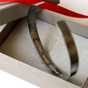 Vintage Stil Schwarzes Silberarmband