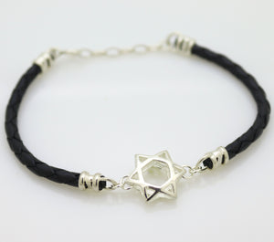 Jüdisches Armband für Männer Sterling Silber Davidstern Jüdisches Schmuckgeschenk für Ihn