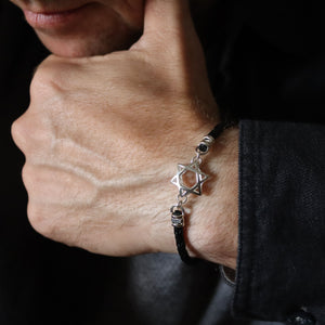 Jüdisches Armband für Männer Sterling Silber Davidstern Jüdisches Schmuckgeschenk für Ihn