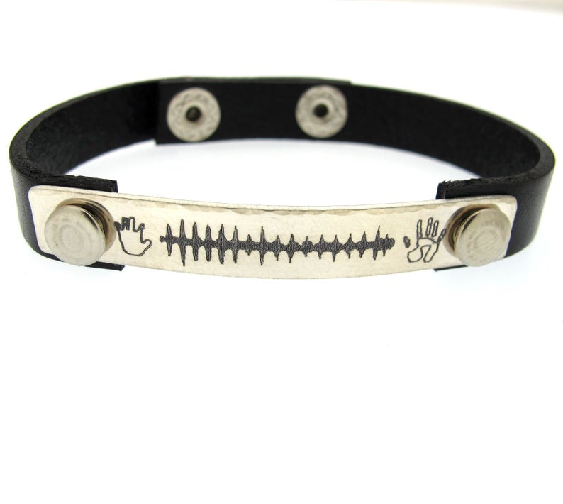 Ton graviertes Armband - Herzschlag Schmuck