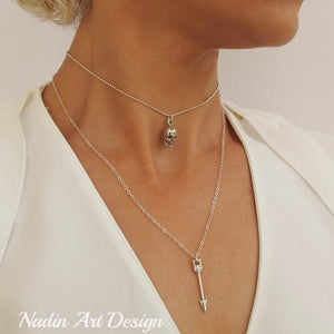 Choker Necklace - Dainty Charm Arrow