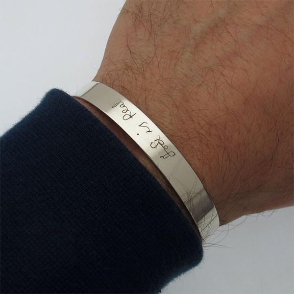 Sterling Silber Armband mit Handschrift Gravur - Freundgeschenk