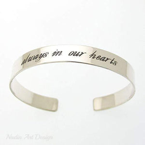  Positive Custom Engraved Bracelet - Always in my heart bracelet 