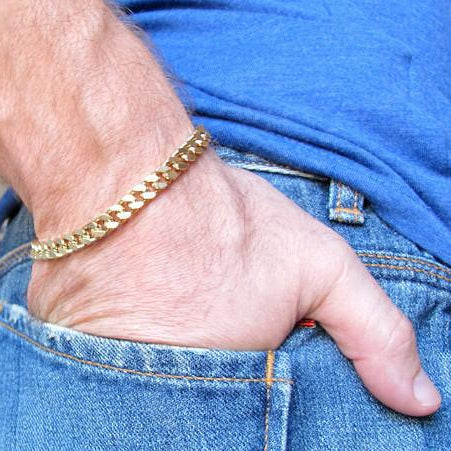 Gold Curb-Link Armband für Männer