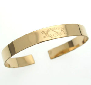 gold initials cuff