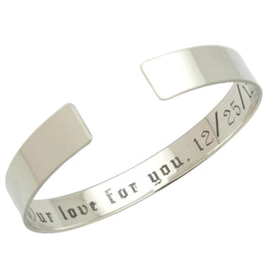 Graviertes Herrenarmband in Silber