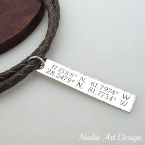 ID tag engraved cord necklace