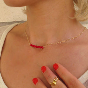 Kirsche-Jade Goldkette
