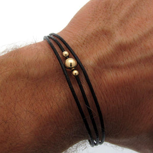 Schwarzes Lederarmband für Männer