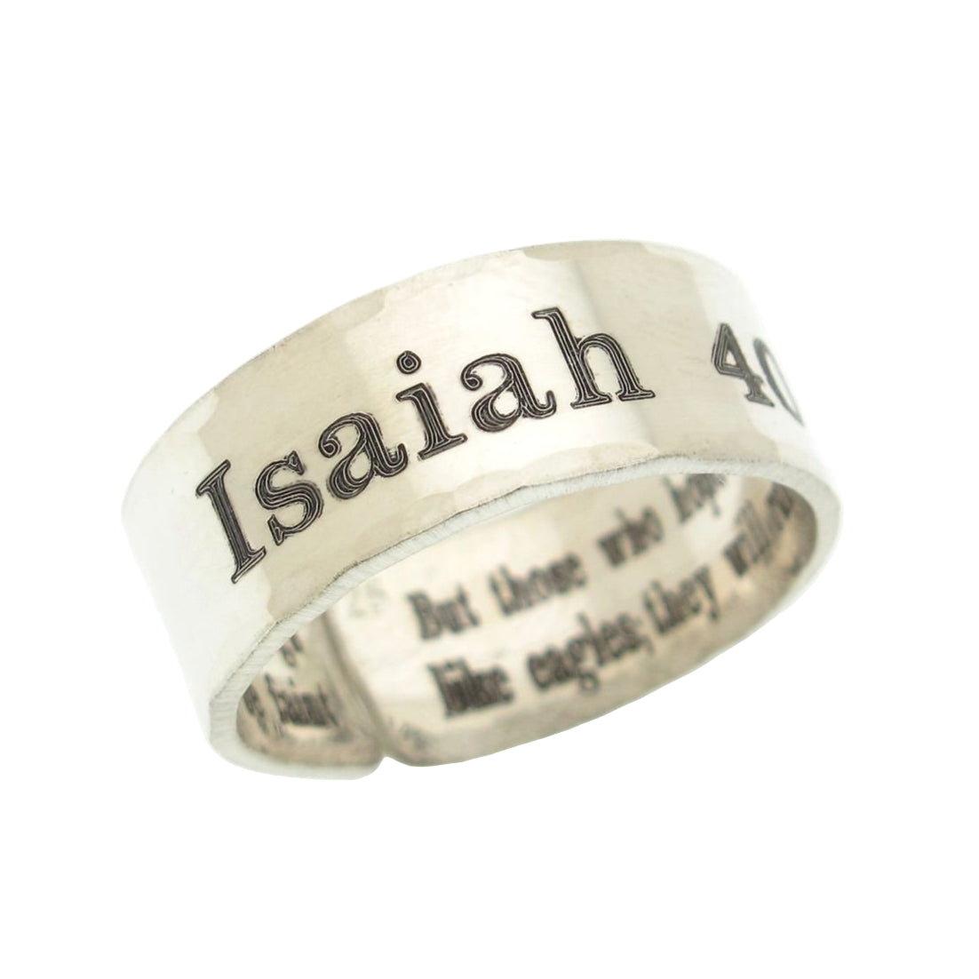 Isaiah 40:31 Graviert Sterling Silber Ring