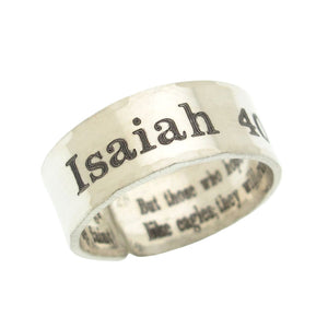 Isaiah 40:31 Graviert Sterling Silber Ring