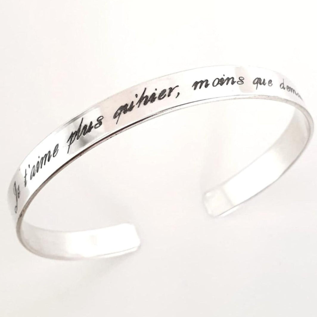 Je T'aime Armband - französisches Zitat Schmuck