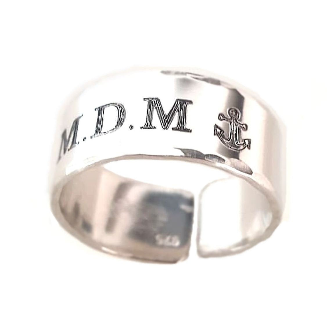 Sterling Silber Herrenring mit Gravur