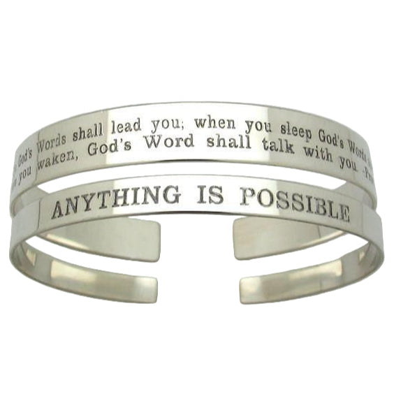 Zitat graviertes Sterling Silber Armband