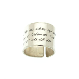 Sterling Silber Gravierter Ring - Inspirationsgeschenk