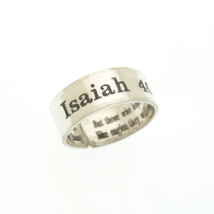 Isaiah 40:31 Graviert Sterling Silber Ring