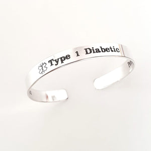 Diabetiker Armband - Sterling Silber Med Schmuck 