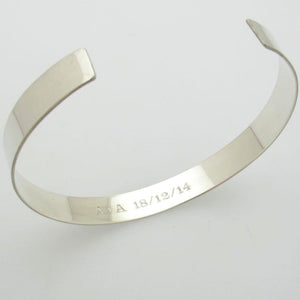 Name und Datum Graviertes Silberarmband