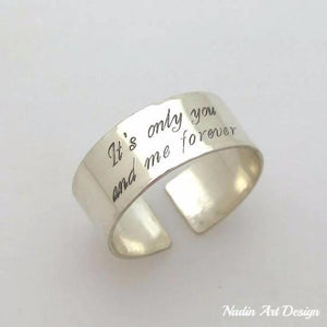 Einzigartiger Sterling Silber Ring mit Text