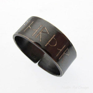 Custom Viking Ring - Elder Futhark Runes Ring 