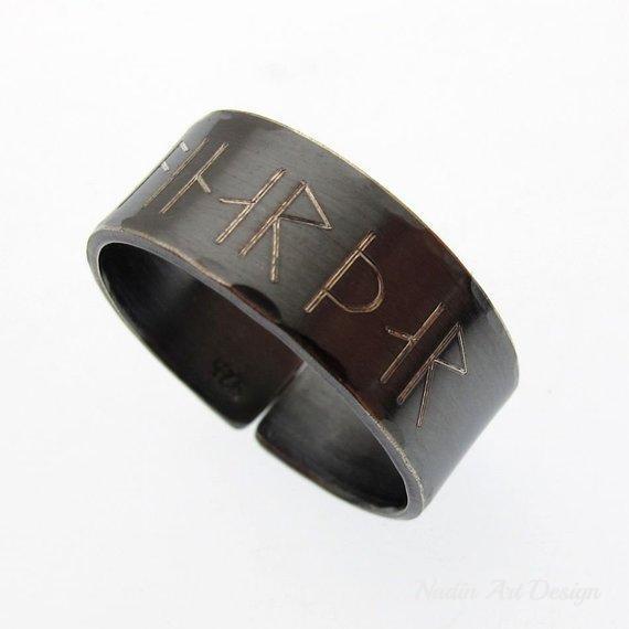 Wikinger-Ring - Elder Futhark Runes Ring