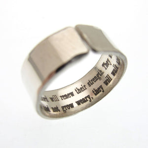 Isaiah 40:31 Graviert Sterling Silber Ring