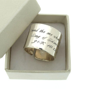 Sterling Silber Gravierter Ring - Inspirationsgeschenk