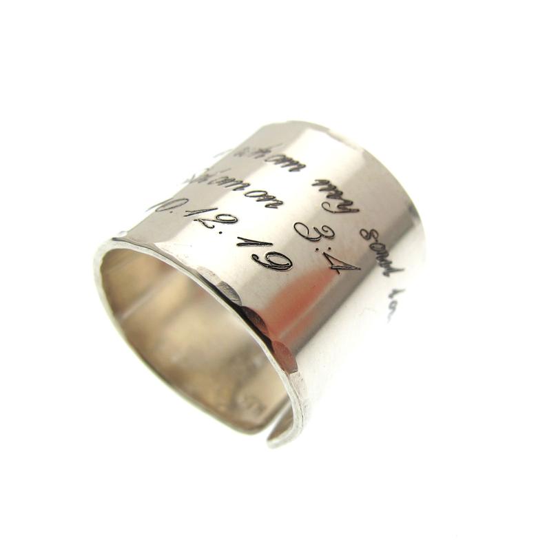 Sterling Silber Gravierter Ring - Inspirationsgeschenk