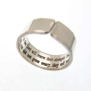 Isaiah 40:31 Graviert Sterling Silber Ring