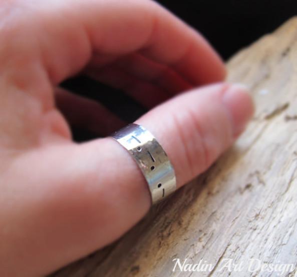 Personalisierter Morseschrift Ring