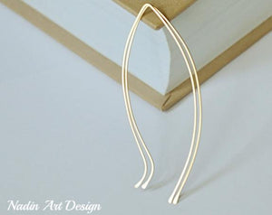 Petal long gold earrings