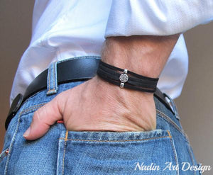 Einstellbares Herren-Wildlederarmband