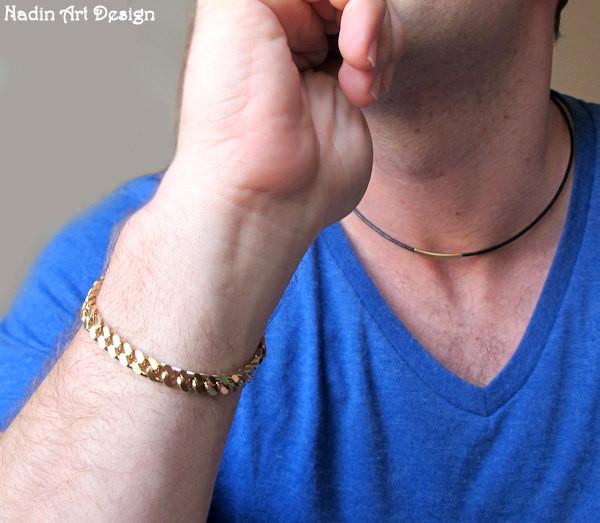 Gold Curb-Link Armband für Männer