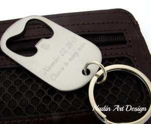 engraved Bottle Opener Keychain, Cool Mens Gifts
