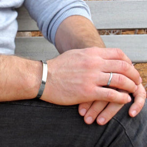 unisex mens silver cuff bracelet