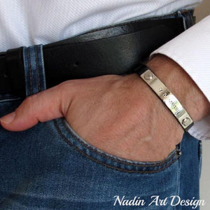 Hochzeitsgeschenk - Personalisiertes Armband für Männer