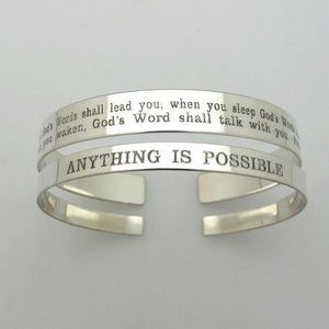 Zitat graviertes Sterling Silber Armband