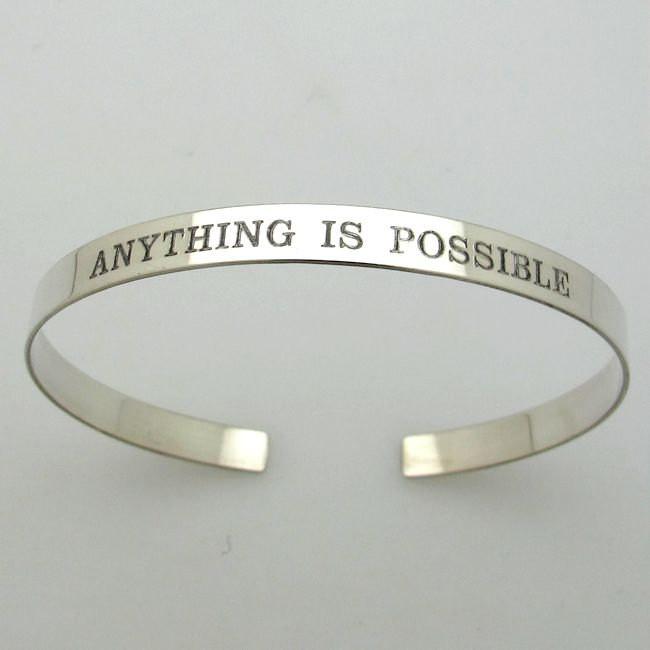 Zitat graviertes Sterling Silber Armband