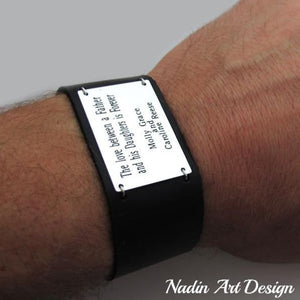 Breites Armband mit Zitat - Herrenarmband